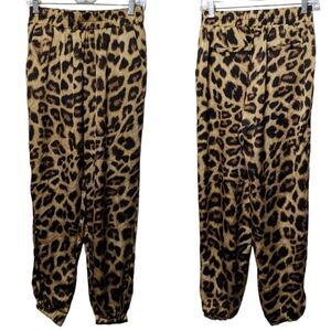 HAYDEN Animal Print Satin Jogger Pants M